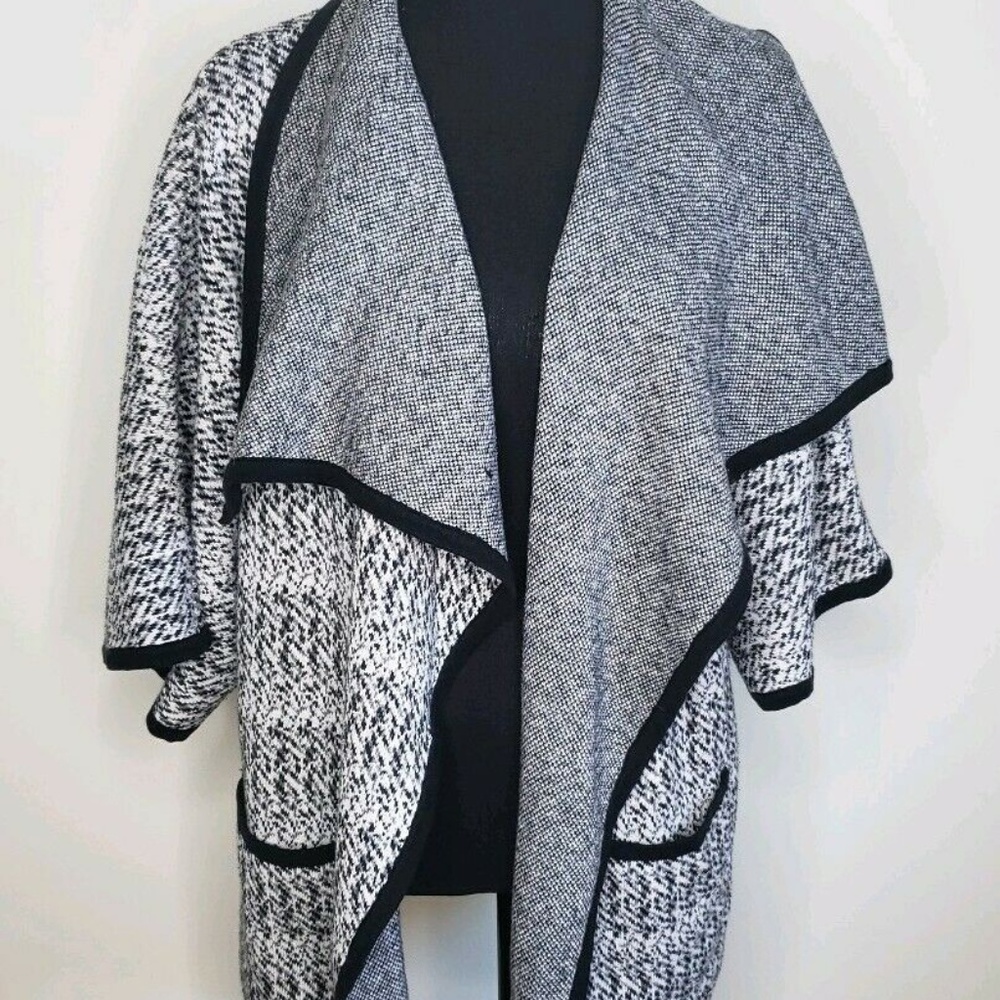 Black & White Marled Oversized Fall Sweater